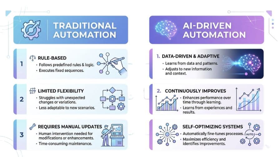 traditional automation vs ai-driven automation